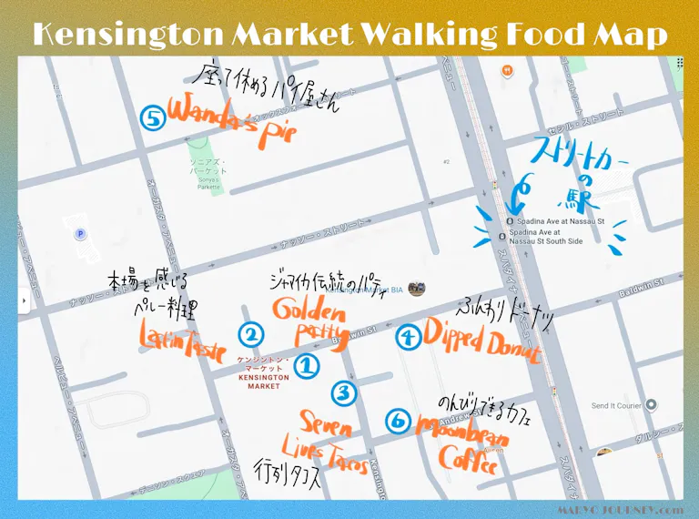 Kensington Market Walking Food Map